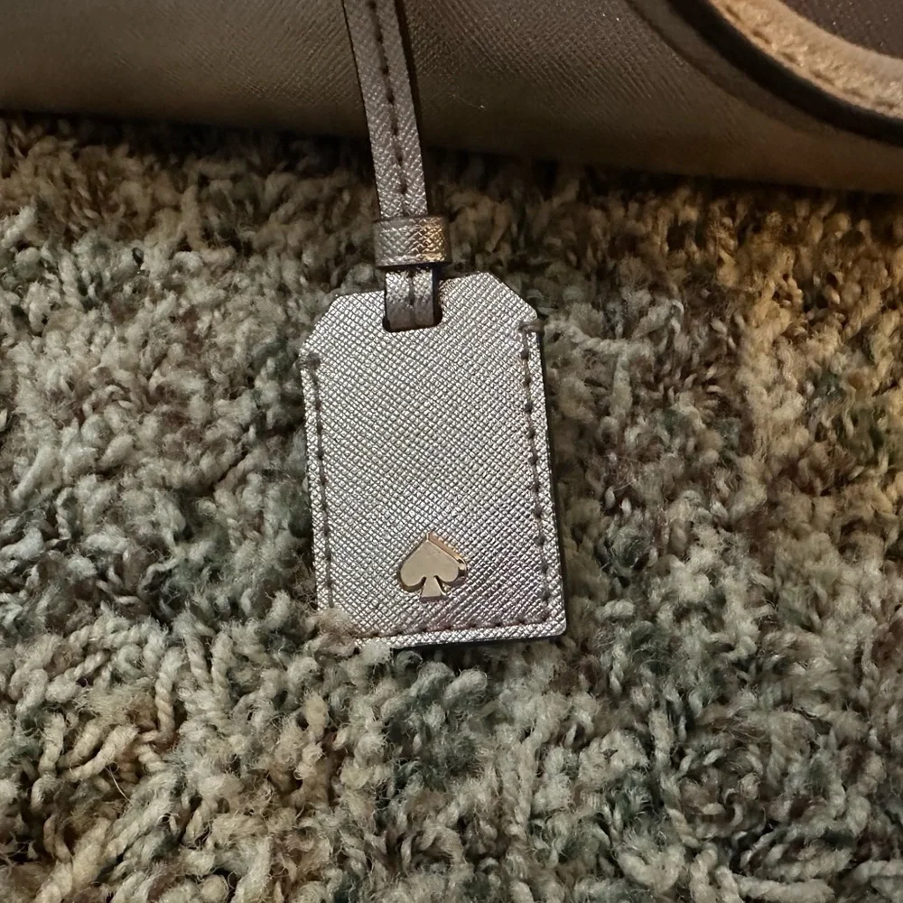 Kate Spade Metallic Champagne Saffiano Leather Dome Satchel Handbag